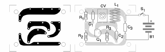 Figure 2 – Printed circuit board for the oscillator
