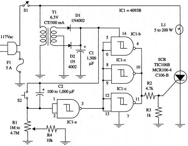 Figure 1 – Schematic diagram of the Lamp Timer
