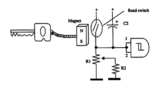 Figure 1- The circuit can be activcated by a small magnet
