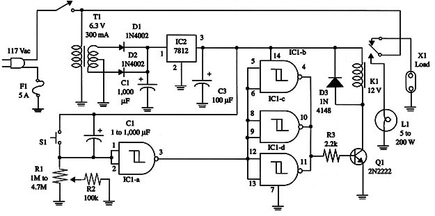 Figure 2 – Schematic diagram of the timer
