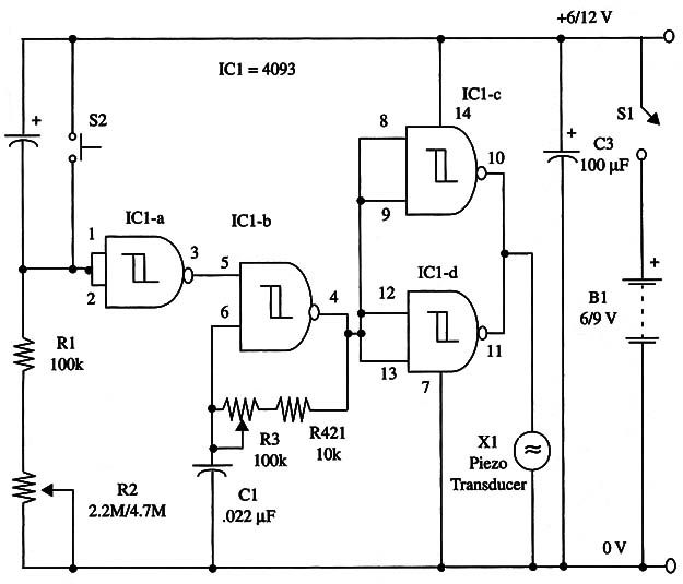 Figure 1 - Schematic diagram of the timer

