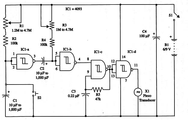    Figure 1 – Schematic diagram of the timer
