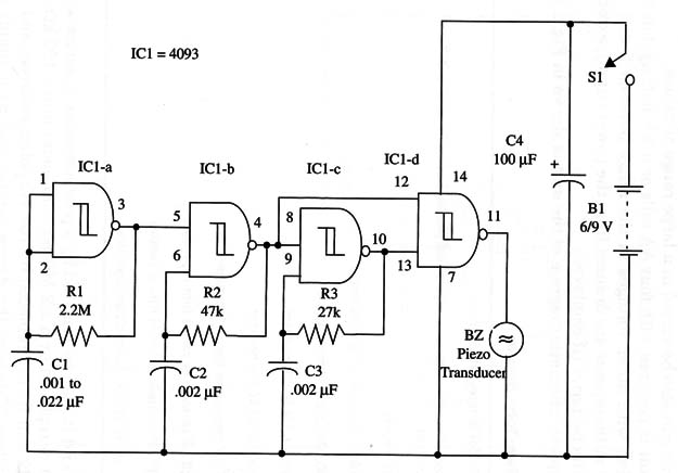 Figure 1 – Schematic diagram of the beeper
