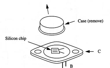 Figure 1 – Converting a transistor into a foto-sensor

