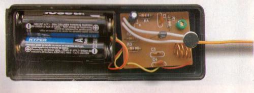   Figure 5 - Installation in a plastic box using a smaller and higher battery holder as shown in Figure 6.
