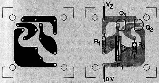 Figure 2 - printed circuit board for mounting the adjustable zener diode.
