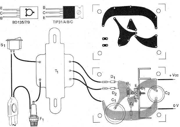 Figure 2 - Printed circuit board for the assembly of the source.
