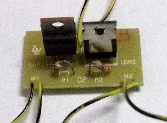 Welding resistors R1 and R2
