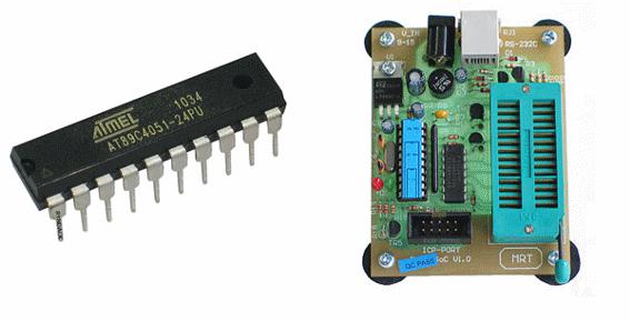 Figure 3 – Microcontroller IC and programming board
