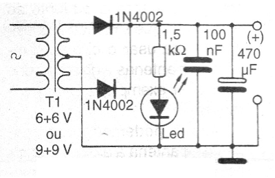    Figure 3 - Power supply for the circuit
