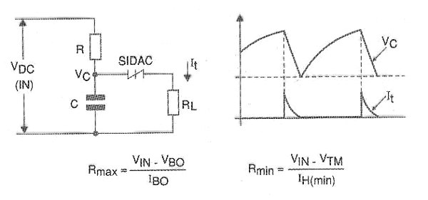 Figure 8 - Relaxation oscillator with SIDAC
