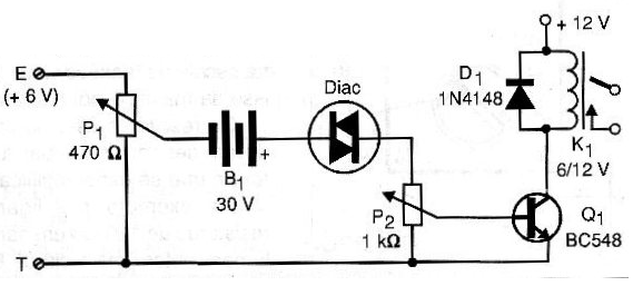 Figure 9 - Relay with a latch using a diac
