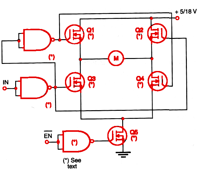 Figure 1    Full H-bridge with enable input.
