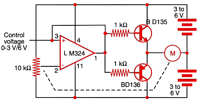 Figure 8    Circuit for the home-made servo.
