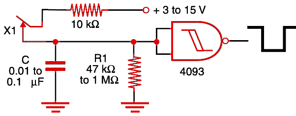 Figure 1  -  Contact conditioner using CMOS IC.
