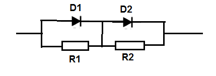 Figure 14 - Using resistors to distribute voltage in diodes in series
