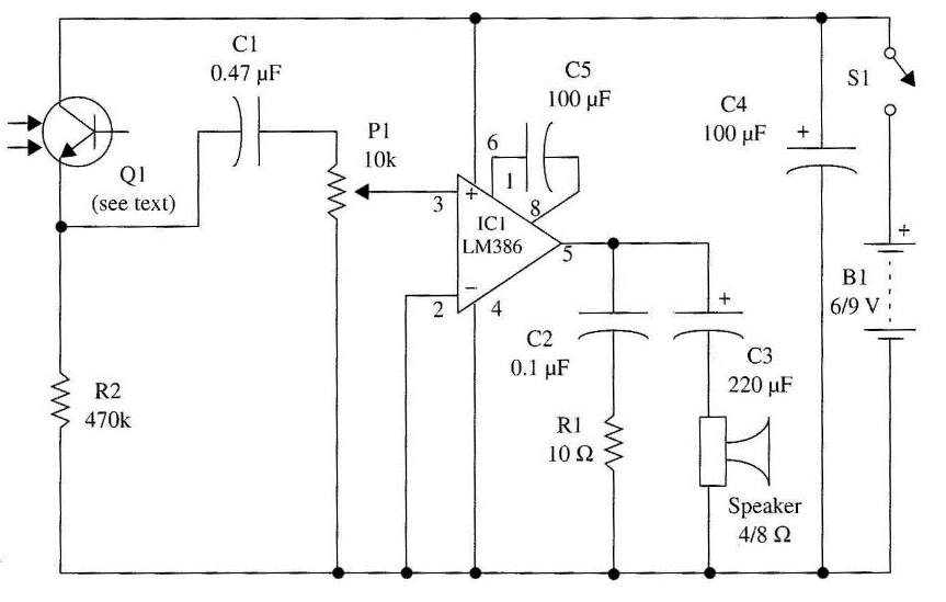 Figure 2 - Light-to-sound converter.
