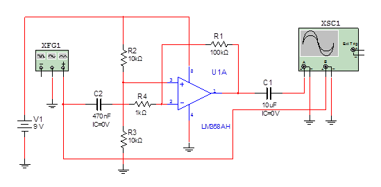 Figure 1 – Circuit of the preamplifier

