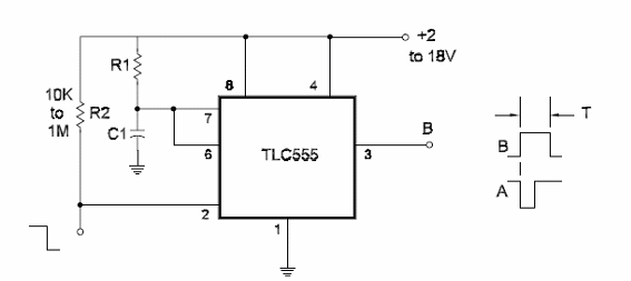 Basic Monostable Using the 7555 (CMOS)
