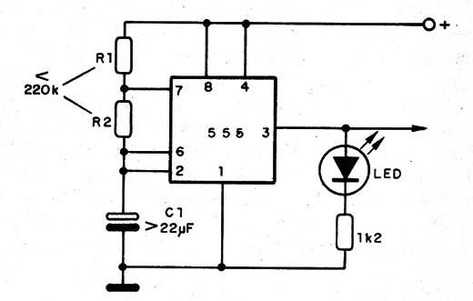    Figure 5 - Using a LED to monitor the operation
