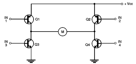 Figure 4 – Full-bridge using four bipolar transistors
