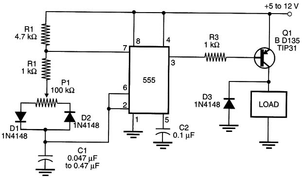Figure 1 – PWM with the 555 IC
