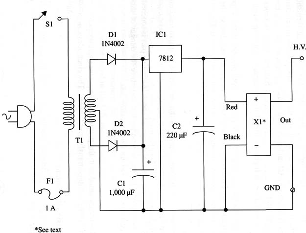 Figure 2 – Schematic diagram for thehigh voltage supply
