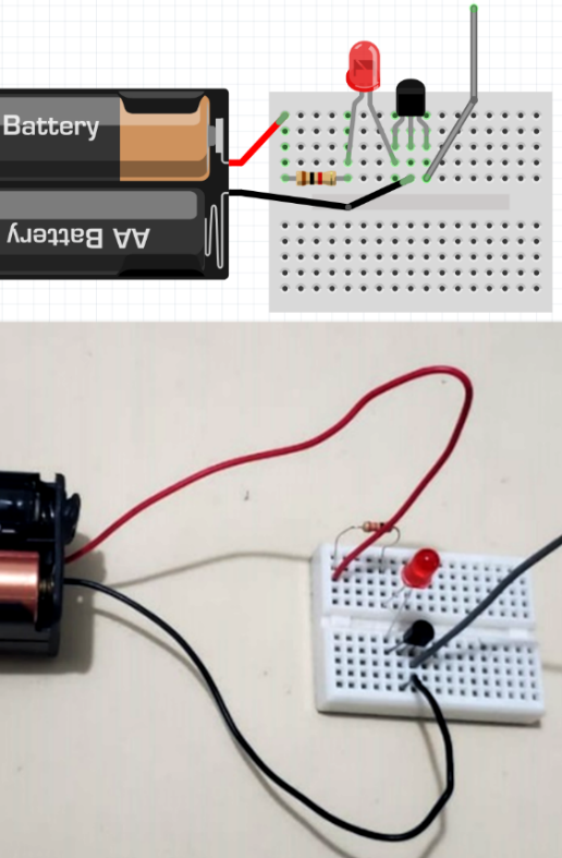 Figure 6 – Assembly – In the photo, we modified the layout, but we got the same circuit. The builder can create his design.
