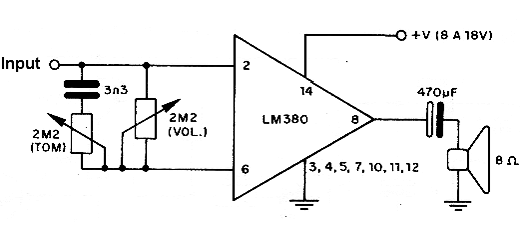 Audio Amplifier Using the LM380
