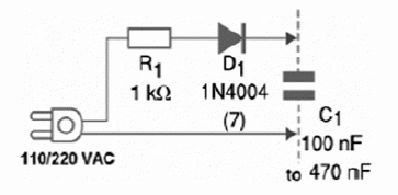Figure 1 – Circuit used to charge the capacitor
