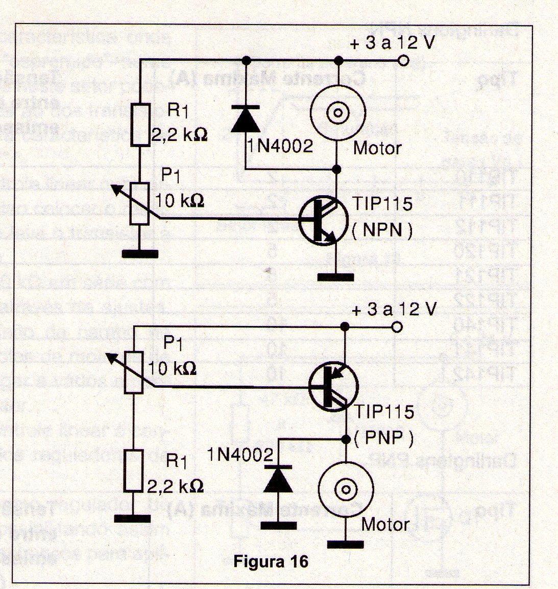 Figure 16 – Linear controls with NPN and PNP Darlington transistors.
Figure 16 – Linear controls with NPN and PNP Darlington transistors.