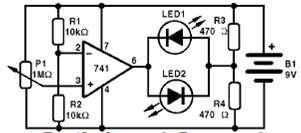 Figure 1 - Circuit with the 741. Figure 1 - Circuit with the 741.