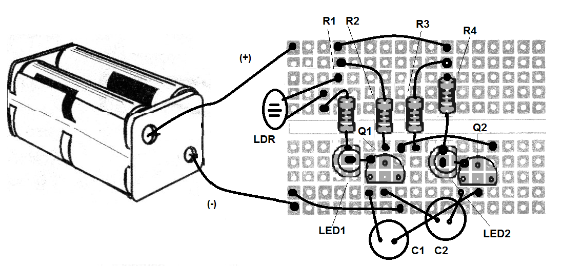 Figure 2 - Assembly on the breadboard Figure 2 - Assembly on the breadboard