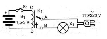 Figure 1 - Circuit of the experimental relay. Figure 1 - Circuit of the experimental relay.