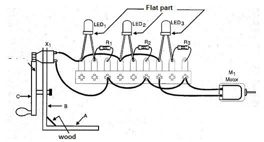 Figure 2 - Assembling the experiment based on a small terminal strip. Figure 2 - Assembling the experiment based on a small terminal strip.