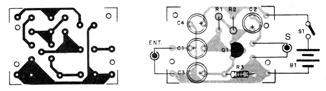 Figure 3 - Printed circuit board for the preamplifier assembly. Figure 3 - Printed circuit board for the preamplifier assembly.