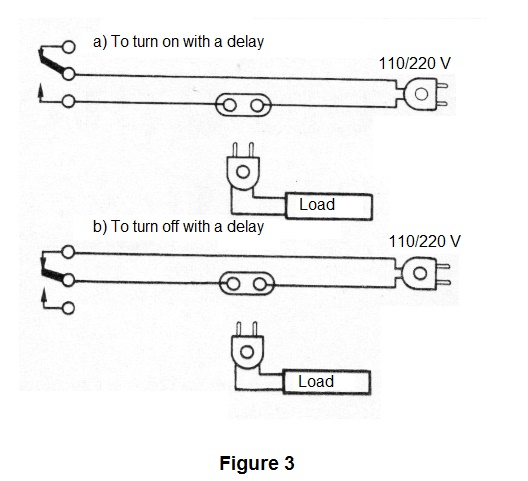 Figure 3 - Relay connection to the controlled loads. Figure 3 - Relay connection to the controlled loads.