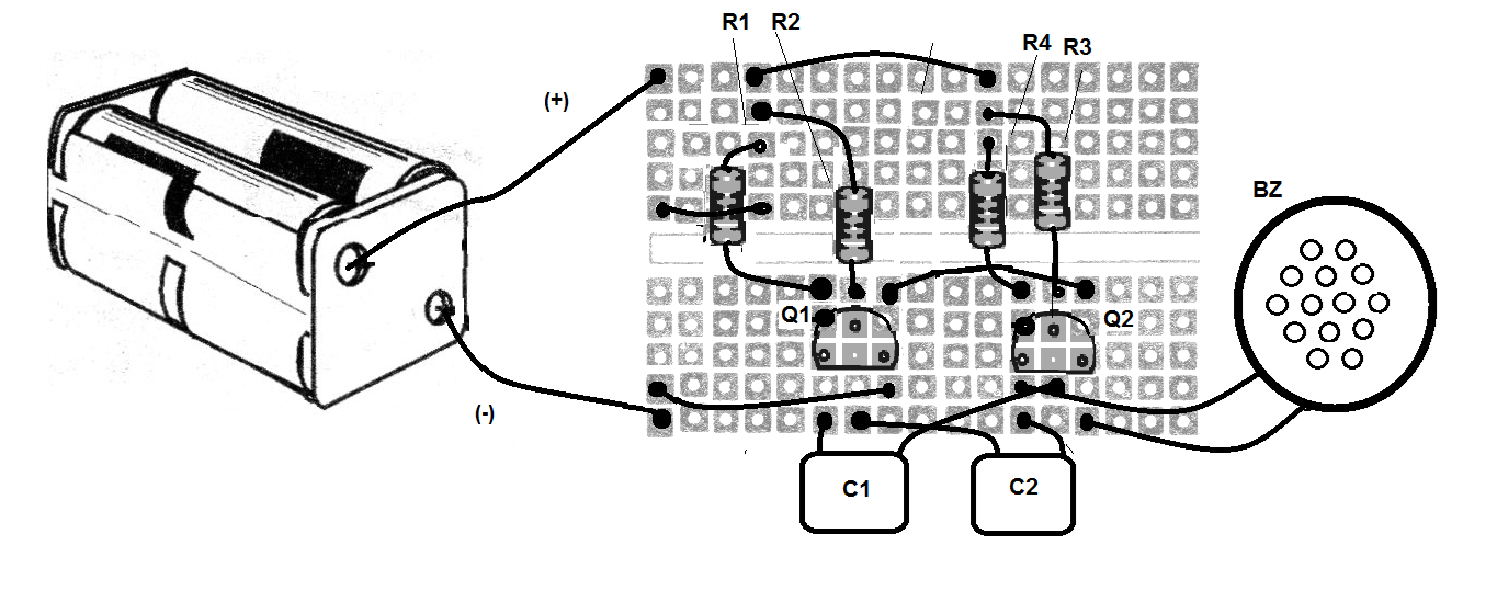 Figure 2 - Assembly in the protoboard Figure 2 - Assembly in the protoboard