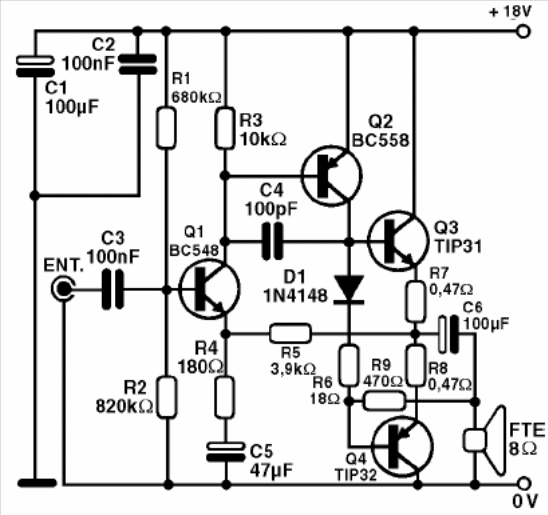 Figure 1 - Complete diagram of the amplifier Figure 1 - Complete diagram of the amplifier