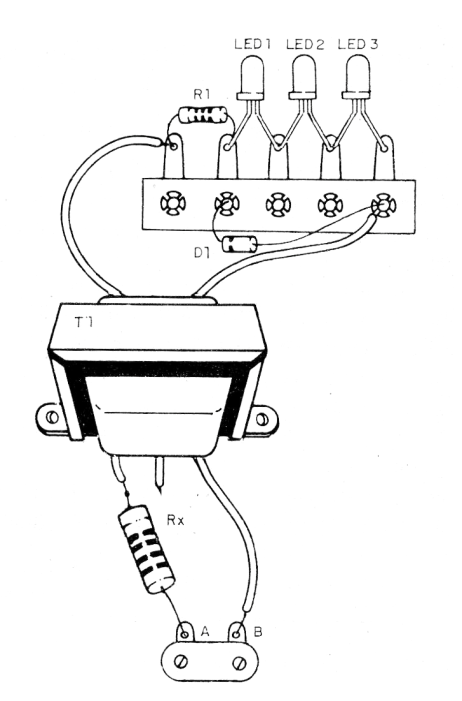 Figure 2 - Mounting using a terminal strip and 3 LED.